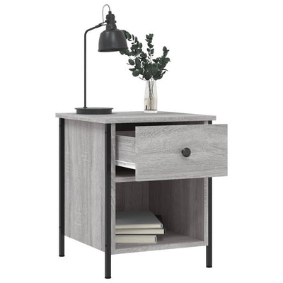 Yöpöydät 2 kpl harmaa Sonoma 40x42x50 cm tekninen puu