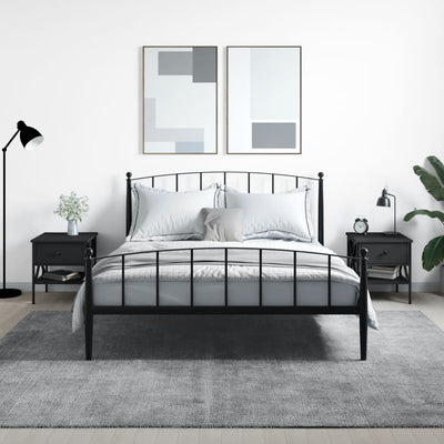 Musta yöpöydät Terteleac 40x42x45cm (2 kpl puinen)