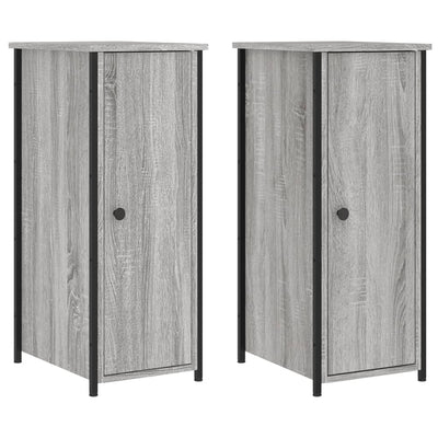 Yöpöydät 2 kpl harmaa Sonoma 32x42x80 cm tekninen puu