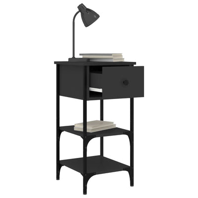 Musta yöpöydät Giamona 34x36x70cm (2 kpl puinen)