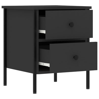 Yöpöydät 2 kpl musta 40x42x50 cm tekninen puu