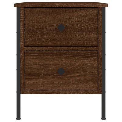 Yöpöydät 2 kpl ruskea tammi 40x42x50 cm tekninen puu