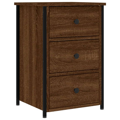 Yöpöydät 2 kpl ruskea tammi 40x36x60 cm tekninen puu