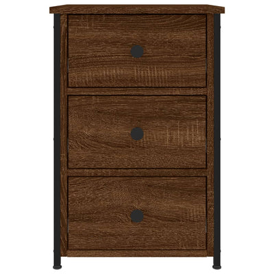 Yöpöydät 2 kpl ruskea tammi 40x36x60 cm tekninen puu