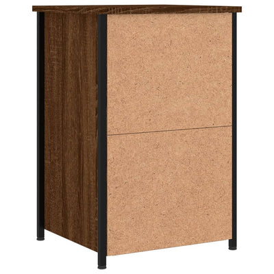 Yöpöydät 2 kpl ruskea tammi 40x36x60 cm tekninen puu