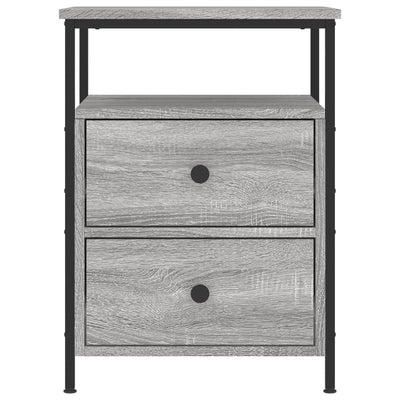 Yöpöydät 2 kpl harmaa Sonoma 44x45x60 cm tekninen puu