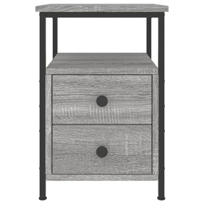 Yöpöydät 2 kpl harmaa Sonoma 34x35,5x50 cm tekninen puu