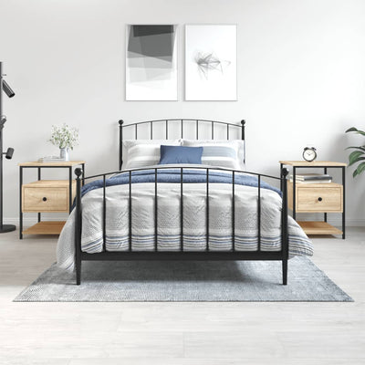 Sonoma-tammi yöpöydät Lastuna 40x42x56cm (2 kpl, puinen)