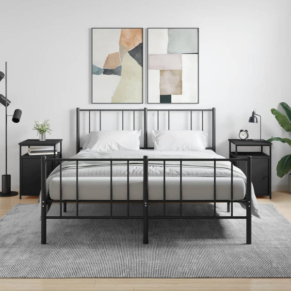 Yöpöydät 2 kpl musta 40x42x60 cm tekninen puu