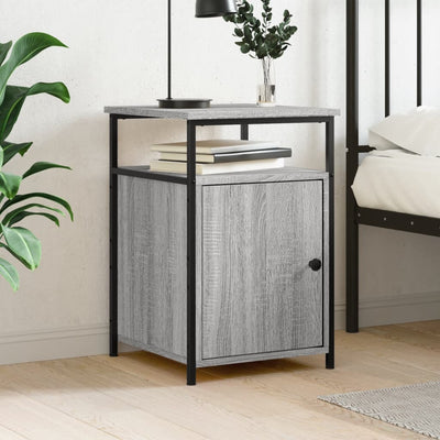 Harmaa yöpöytä Eduart 40x42x60cm (puinen)