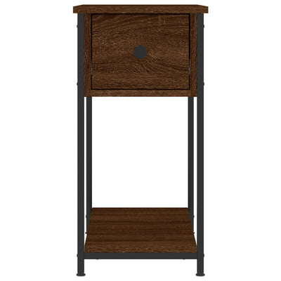Yöpöydät 2 kpl ruskea tammi 30x60x60 cm tekninen puu