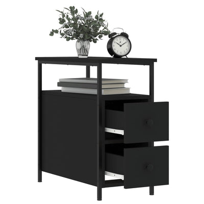 Yöpöydät 2 kpl musta 30x60x60 cm tekninen puu