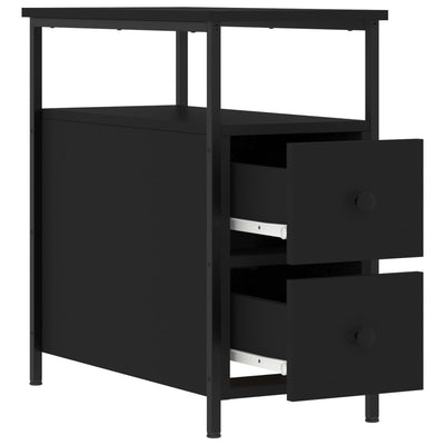 Yöpöydät 2 kpl musta 30x60x60 cm tekninen puu