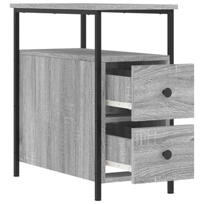 Yöpöydät 2 kpl harmaa Sonoma 30x60x60 cm tekninen puu