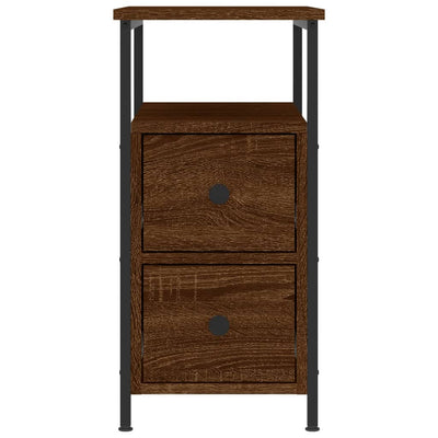Yöpöydät 2 kpl ruskea tammi 30x60x60 cm tekninen puu