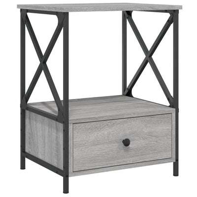 Yöpöydät 2 kpl harmaa Sonoma 50x41x65 cm tekninen puu