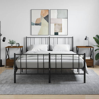 Ruskea tammi yöpöydät Vahtang 50x41x65cm (2 kpl puinen)