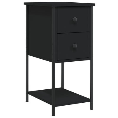 Yöpöydät 2 kpl musta 32x42x70 cm tekninen puu