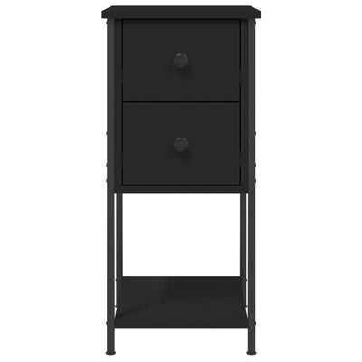 Yöpöydät 2 kpl musta 32x42x70 cm tekninen puu