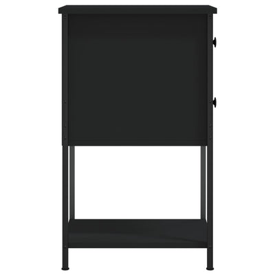 Yöpöydät 2 kpl musta 32x42x70 cm tekninen puu