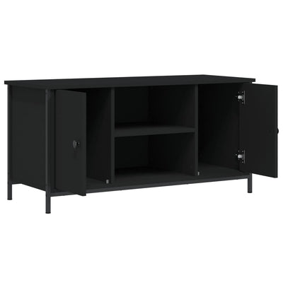 TV-taso musta 100x40x50 cm tekninen puu