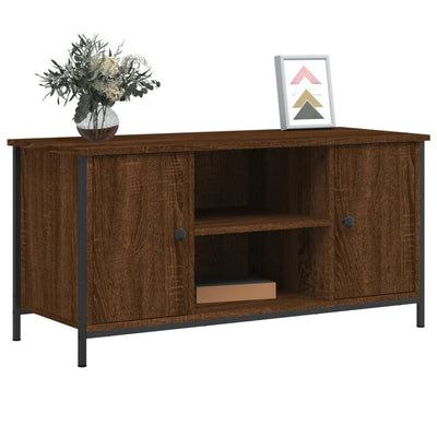 TV-taso ruskea tammi 100x40x50 cm tekninen puu