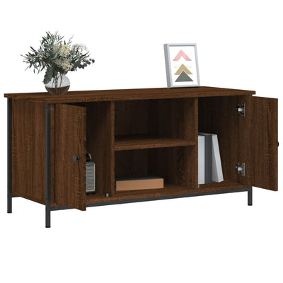 TV-taso ruskea tammi 100x40x50 cm tekninen puu