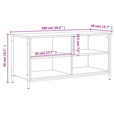 TV-taso Sonoma-tammi 100x40x50 cm tekninen puu