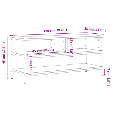 TV-taso musta 100x35x45 cm tekninen puu
