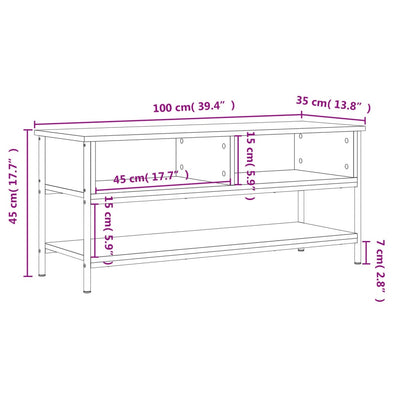 TV-taso harmaa Sonoma 100x35x45 cm tekninen puu