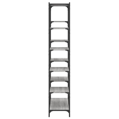 Harmaa kirjahylly Boiana 100x32x170cm (puinen ja rauta)