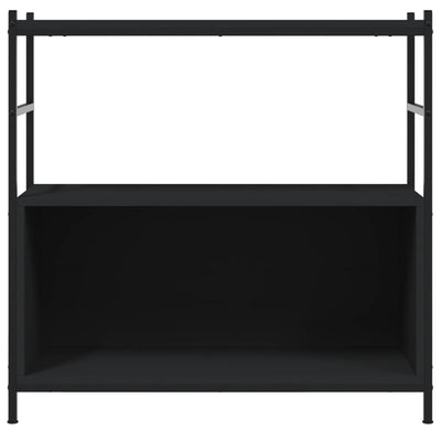 Kirjahylly musta 80x30x78,5 cm tekninen puu ja rauta