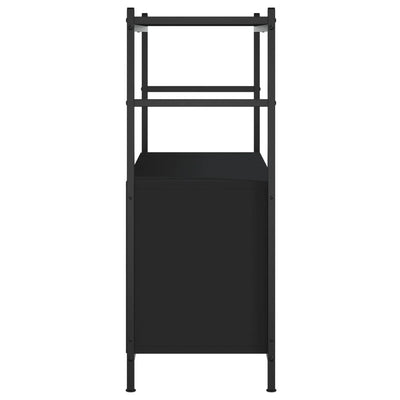 Kirjahylly musta 80x30x78,5 cm tekninen puu ja rauta