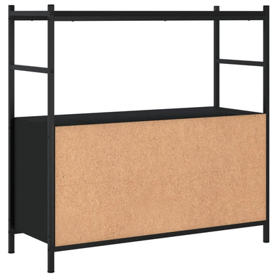 Kirjahylly musta 80x30x78,5 cm tekninen puu ja rauta