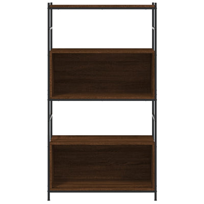 Kirjahylly ruskea tammi 80x30x145,5 cm tekninen puu ja rauta