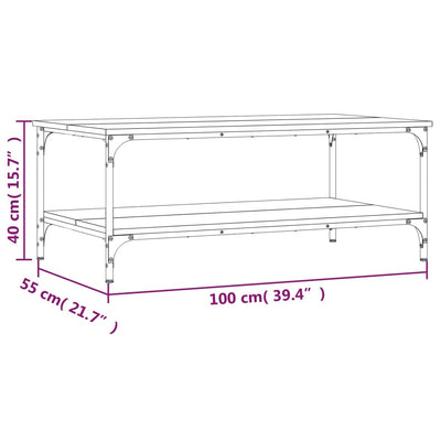 Sohvapöytä musta 100x55x40 cm tekninen puu