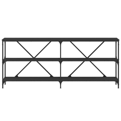 Musta konsolipöytä Fergus 180x30x75cm (puinen ja rauta)