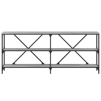 Harmaa konsolipöytä Fergus 180x30x75cm (puinen ja rauta)