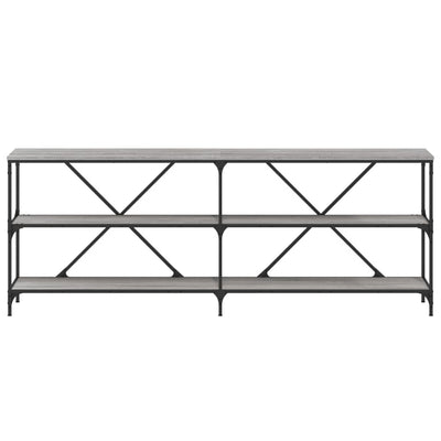 Harmaa konsolipöytä Fergus 200x30x75cm (puinen ja rauta)