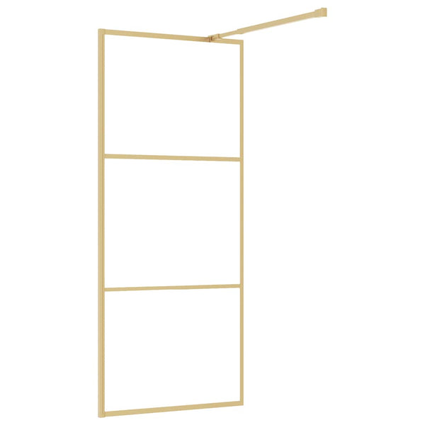 Walk-in suihkun seinäke kirkas ESG-lasi kulta 80x195 cm