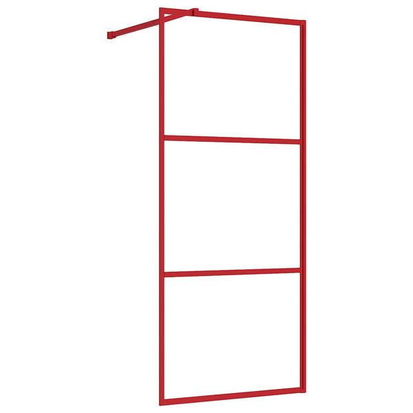 Walk-in suihkun seinäke kirkas ESG-lasi punainen 90x195 cm