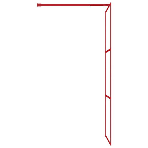 Walk-in suihkun seinäke kirkas ESG-lasi punainen 90x195 cm