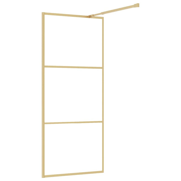 Walk-in suihkun seinäke kirkas ESG-lasi kulta 90x195 cm