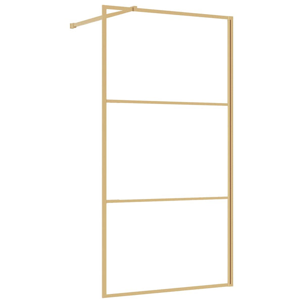 Walk-in suihkun seinäke kirkas ESG-lasi kulta 100x195 cm