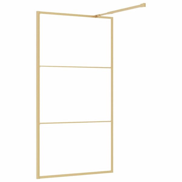 Walk-in suihkun seinäke kirkas ESG-lasi kulta 100x195 cm