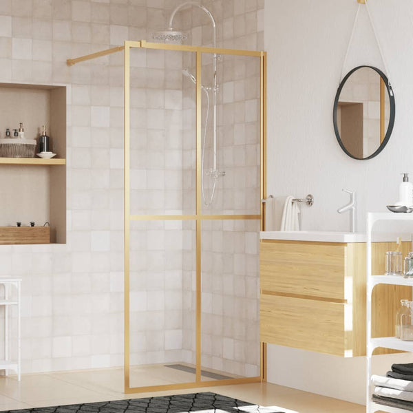 Walk-in suihkun seinäke kirkas ESG-lasi kulta 80x195 cm