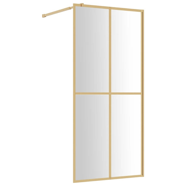 Walk-in suihkun seinäke kirkas ESG-lasi kulta 90x195 cm
