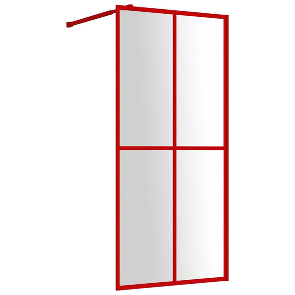 Walk-in suihkun seinäke kirkas ESG-lasi punainen 100x195 cm