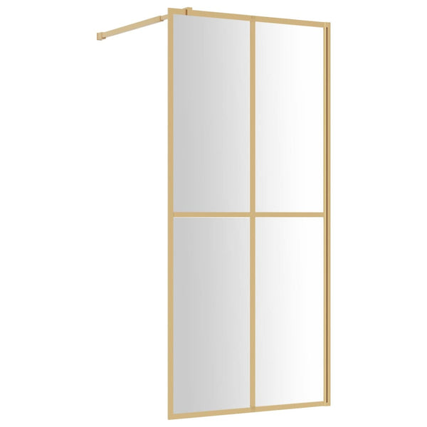 Walk-in suihkun seinäke kirkas ESG-lasi kulta 100x195 cm