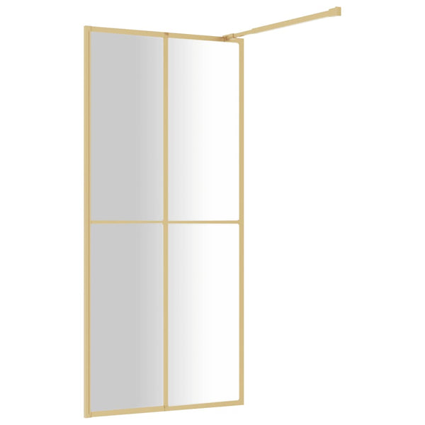 Walk-in suihkun seinäke kirkas ESG-lasi kulta 100x195 cm